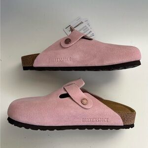 Birkenstock Light Pink Suede Slip-Ons